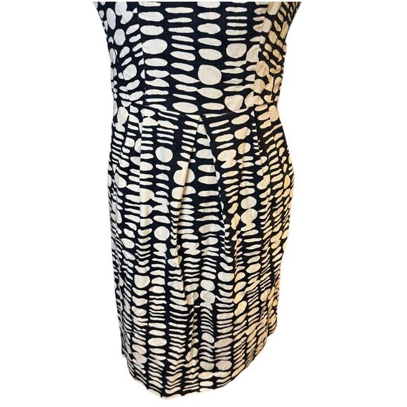 Tank Dress Blue/White Geometric Design Sz. 8 Set In Waist Textured - Picture 4 of 8